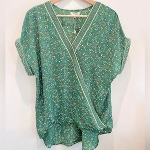 NWT Max Studio Crepe Wrap Blouse